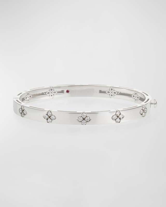 18K White Gold Diamond Love In Verona Bangle, 48x58mm